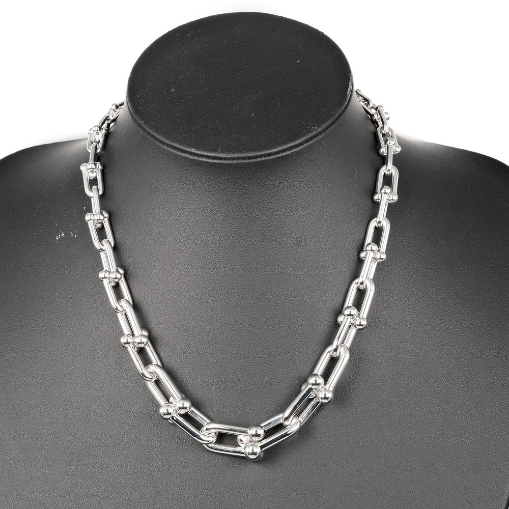 Tiffany Co Hardware Graduated Link Necklace Sterling Silver